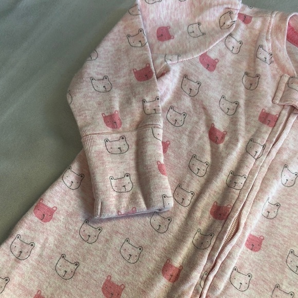 GAP Baby - Pink Baby Convertible Onesie Sleeper with Bear Pattern - Picture 3 of 4